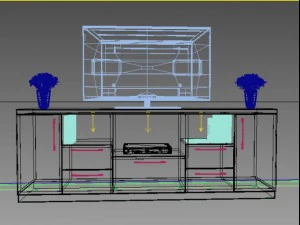 도서관 TV 변기 3D 모델