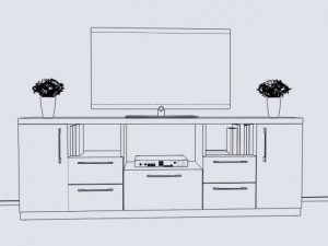 Library tv commode 3D Model