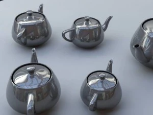 mental rey kettles with the materials in the scene 3D Model