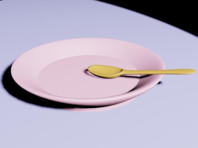 plate and spoon 3D मॉडल .c4d .max .obj .3ds .fbx .stl .blend 