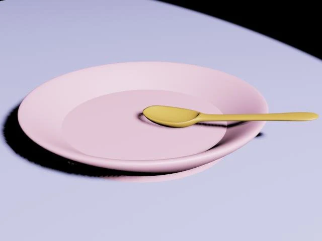 plate and spoon 3D Model .c4d .max .obj .3ds .fbx .stl .blend 