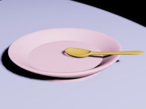 plate and spoon 3D 모델