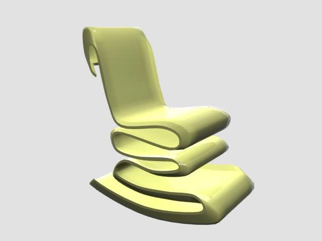 rocking chair 3D Model .c4d .max .obj .3ds .fbx .stl .blend 
