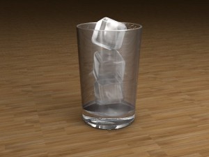 glass with ice Modello 3D