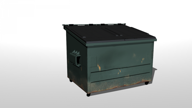dirty rusty dumpster 3D Model .c4d .max .obj .3ds .fbx .stl .blend 