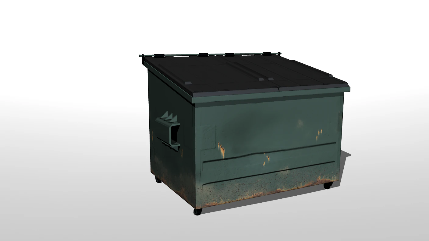 dirty rusty dumpster 3D Model .c4d .max .obj .3ds .fbx .stl .blend 