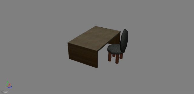 desk and chair 3D Model .c4d .max .obj .3ds .fbx .stl .blend 