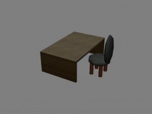 desk and chair Model 3D