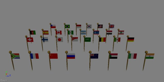 flags 3D Model .c4d .max .obj .3ds .fbx .stl .blend 