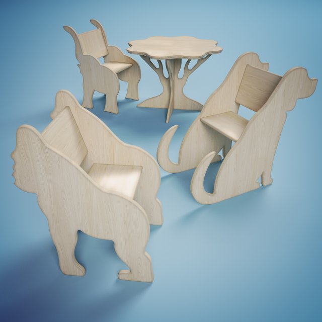 set for children 3D Model .c4d .max .obj .3ds .fbx .stl .blend 