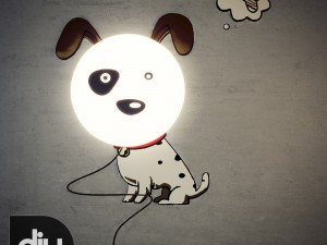 diy dog decorative light lamp 3D Модель