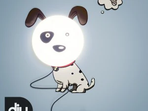 diy dog decorative light lamp 3D Model