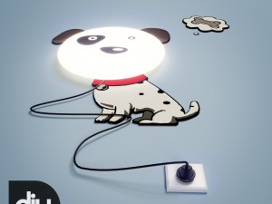 diy dog decorative light lamp 3D Model