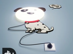 diy dog decorative light lamp 3D Model