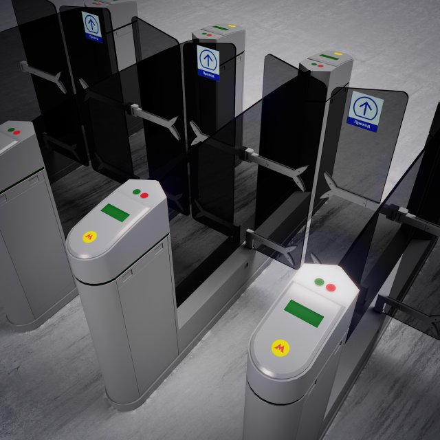 metro turnstile 3D 모델 .c4d .max .obj .3ds .fbx .stl .blend 