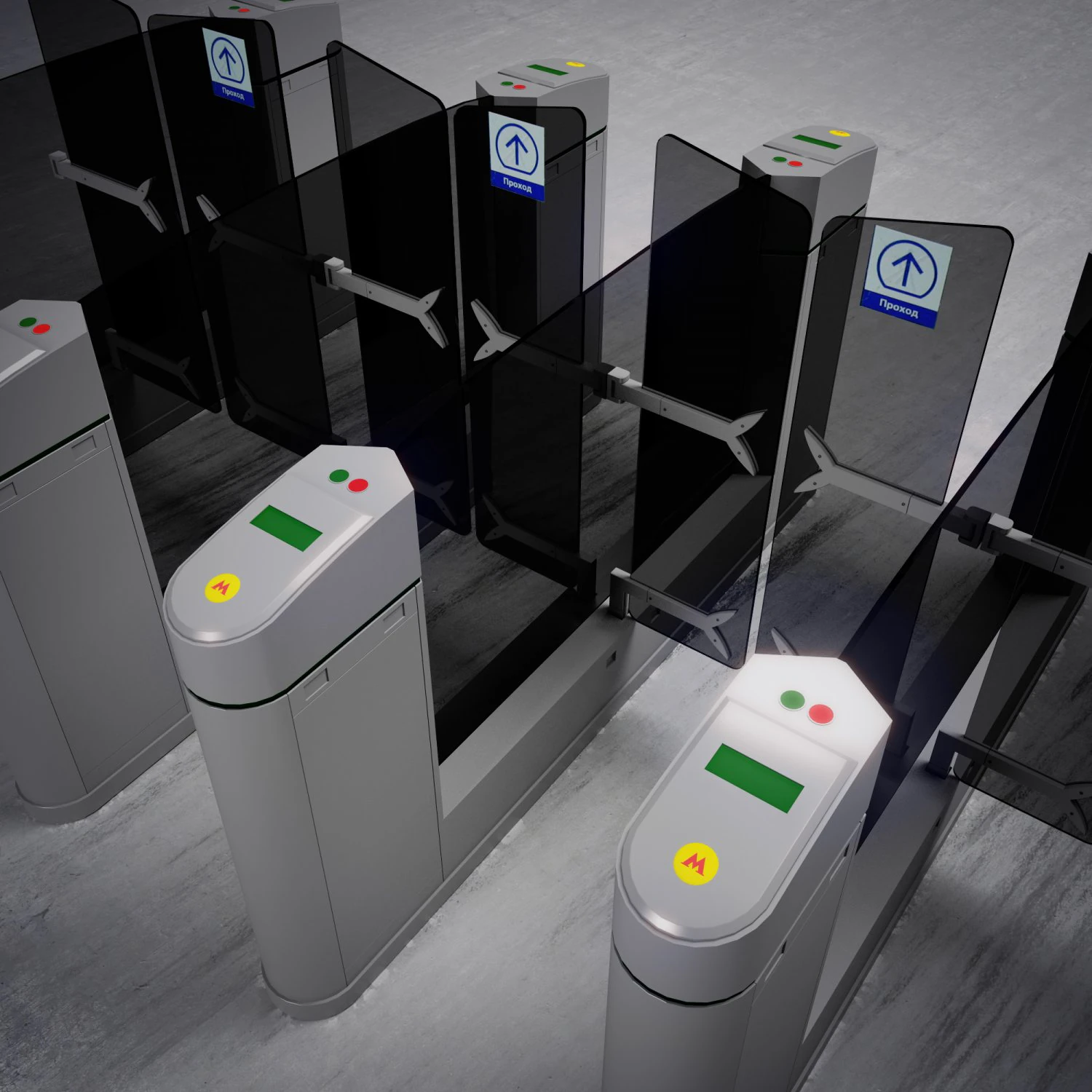 metro turnstile 3D Model .c4d .max .obj .3ds .fbx .stl .blend 