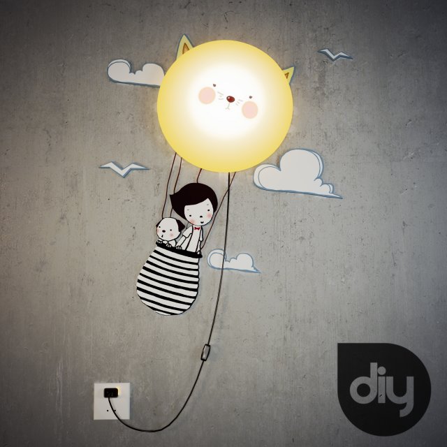 cats journey night light lamp diy 3D Model .c4d .max .obj .3ds .fbx .stl .blend 