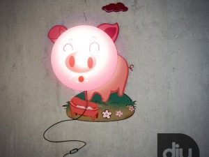 diy pig decorative light lamp 3D Model