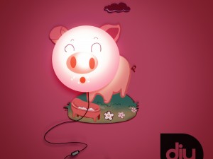 diy pig decorative light lamp 3D मॉडल