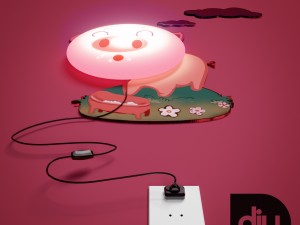 diy pig decorative light lamp 3D मॉडल