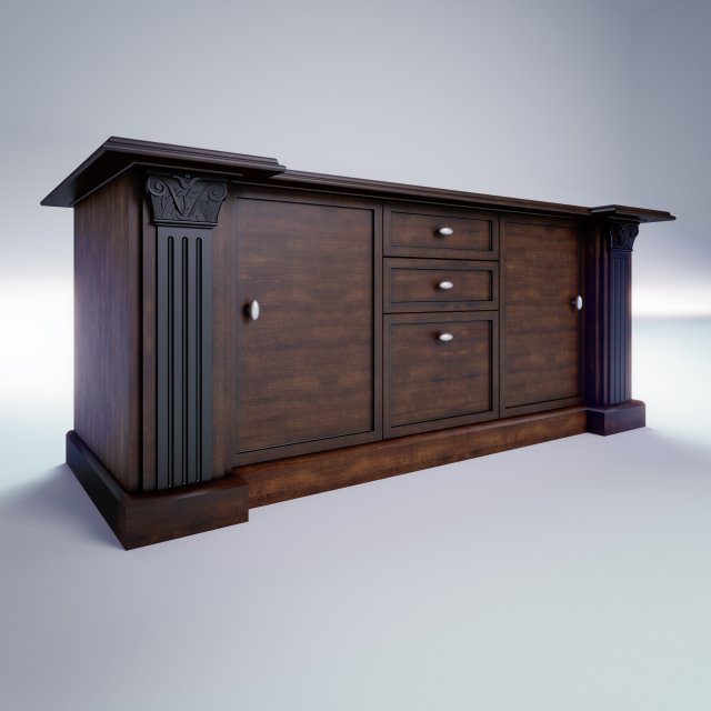kitchen-office table 3D Model .c4d .max .obj .3ds .fbx .stl .blend 