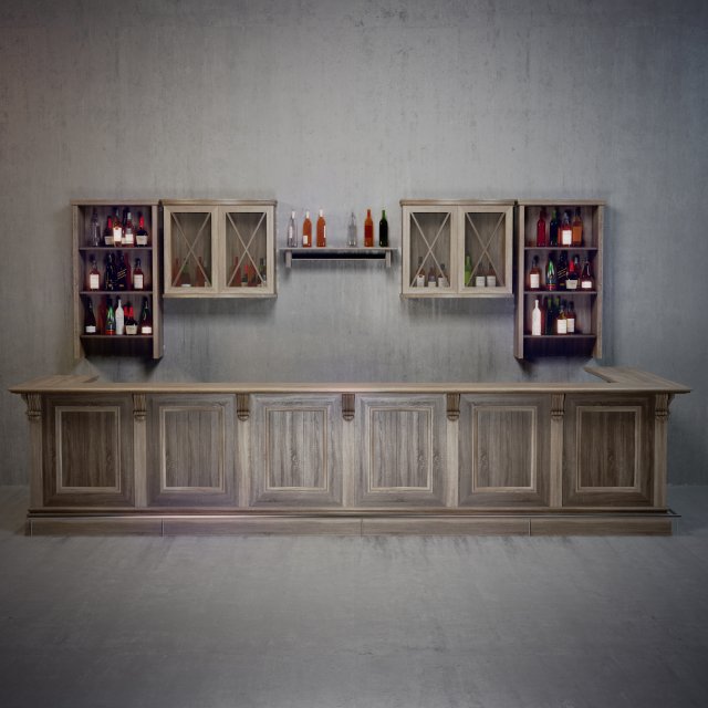 bar restaurants Modello 3D .c4d .max .obj .3ds .fbx .stl .blend 