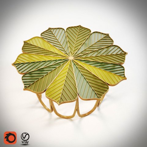 coffe table flower 3D Model .c4d .max .obj .3ds .fbx .stl .blend 