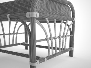 pouf rattan 3D Модель