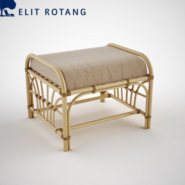 pouf rattan 3D Модель .c4d .max .obj .3ds .fbx .stl .blend 
