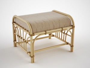 pouf rattan Model 3D