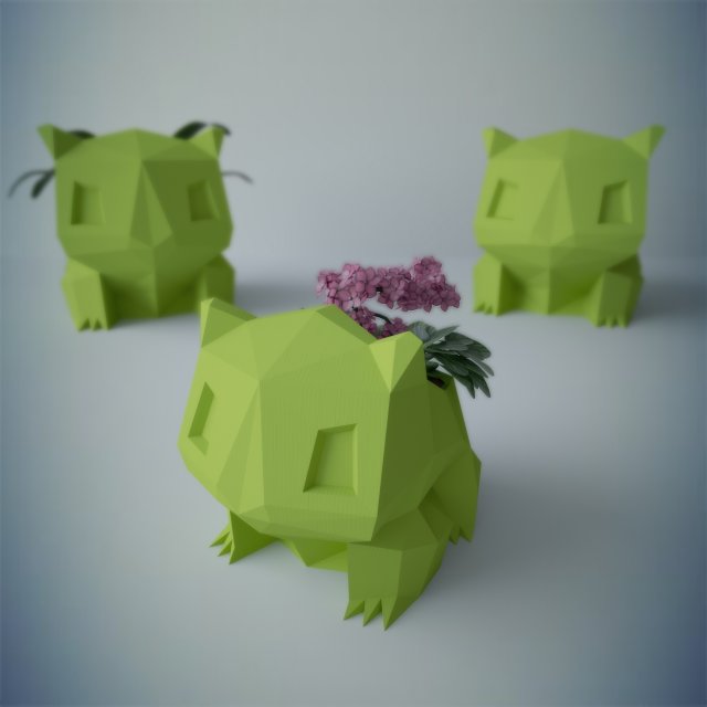 flower pot bulbasaur 3D Модель .c4d .max .obj .3ds .fbx .stl .blend 