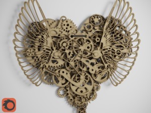panel clockwork love 3D Model