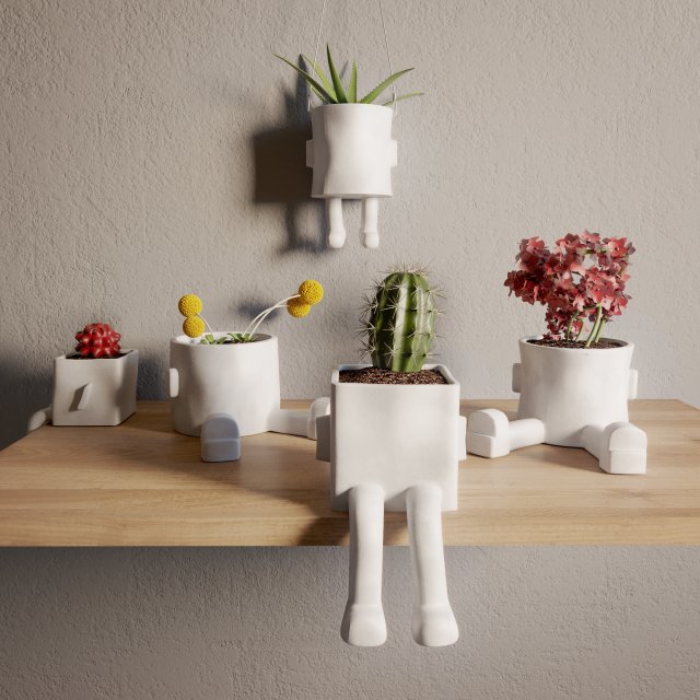 ceramic hanging planter Modelo 3D .c4d .max .obj .3ds .fbx .stl .blend 