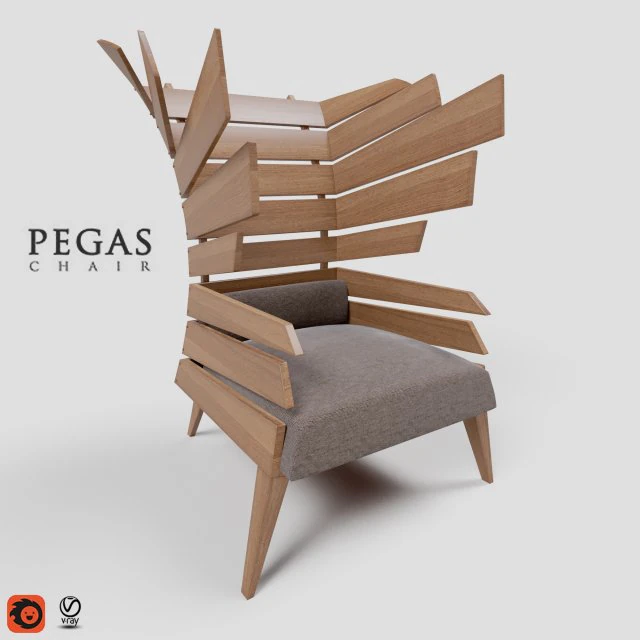 krzesło Pegas Model 3D .c4d .max .obj .3ds .fbx .stl .blend 
