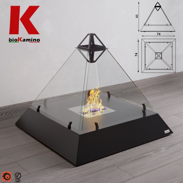 biokamino louvre Model 3D .c4d .max .obj .3ds .fbx .stl .blend 