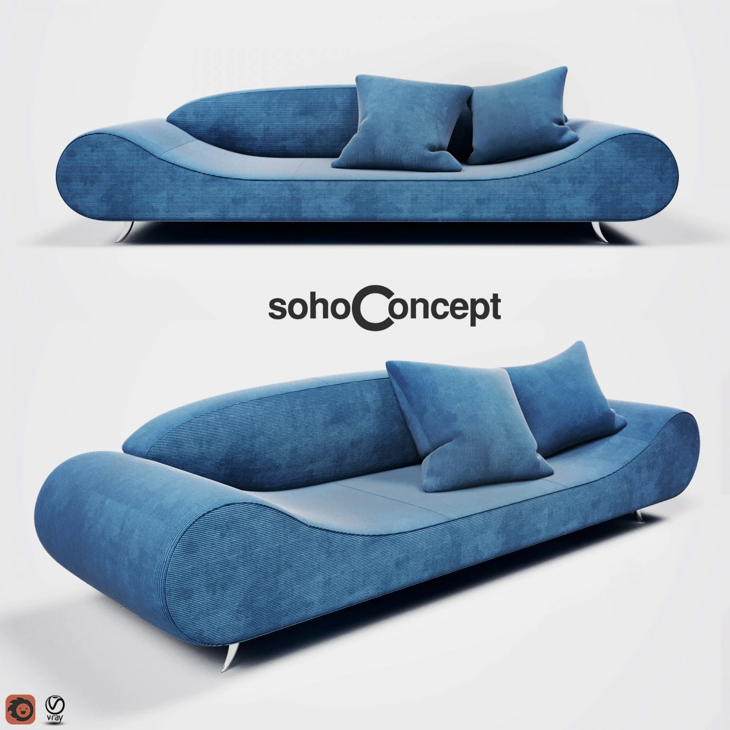 harmony sofa 3D Model .c4d .max .obj .3ds .fbx .stl .blend 