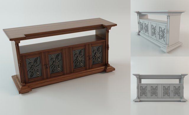 tv table Modèle 3D .c4d .max .obj .3ds .fbx .stl .blend 