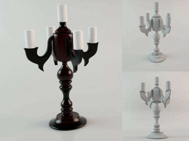 latino candlestick 3D Model .c4d .max .obj .3ds .fbx .stl .blend