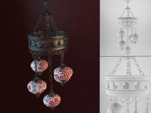 żyrandol mozaikowy Model 3D