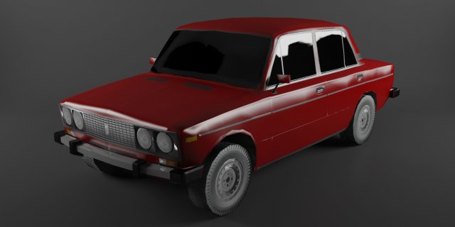 vaz 2106 lowpoly 3D Model .c4d .max .obj .3ds .fbx .stl .blend 