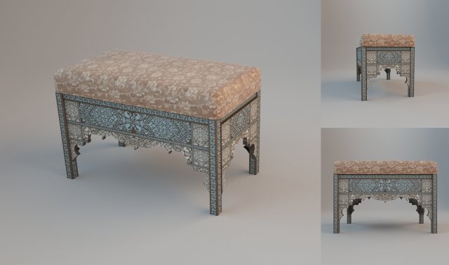 ottoman in oriental style Model 3D .c4d .max .obj .3ds .fbx .stl .blend 