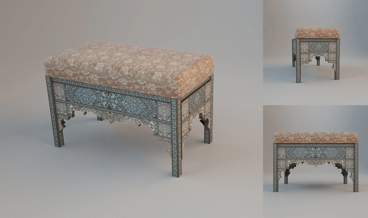 ottoman in oriental style 3D Model .c4d .max .obj .3ds .fbx .stl .blend 