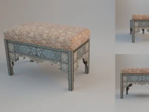 otomana w stylu orientalnym Model 3D