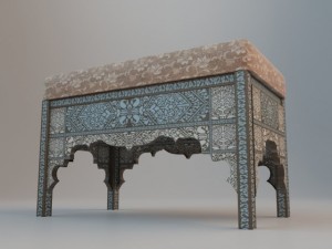 ottoman in oriental style Model 3D