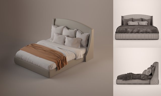 bed 3D 모델 .c4d .max .obj .3ds .fbx .stl .blend 