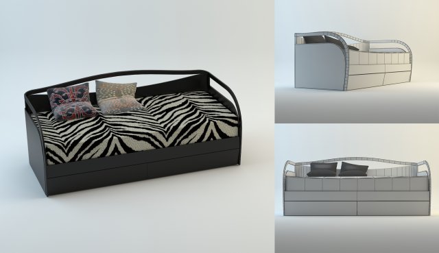 africa bed 3D Модель .c4d .max .obj .3ds .fbx .stl .blend 