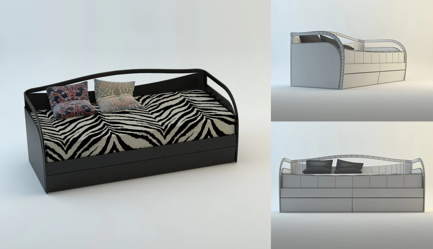 africa bed 3D Model .c4d .max .obj .3ds .fbx .stl .blend 