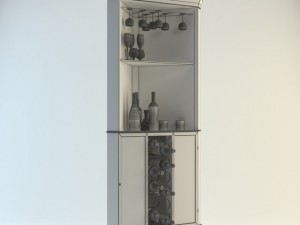 bar cabinet piedmont Model 3D