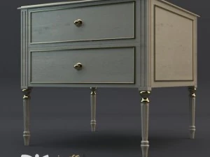 table and bedside tables 3D Model
