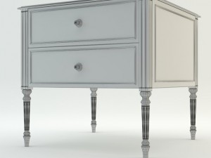 table and bedside tables 3D 모델